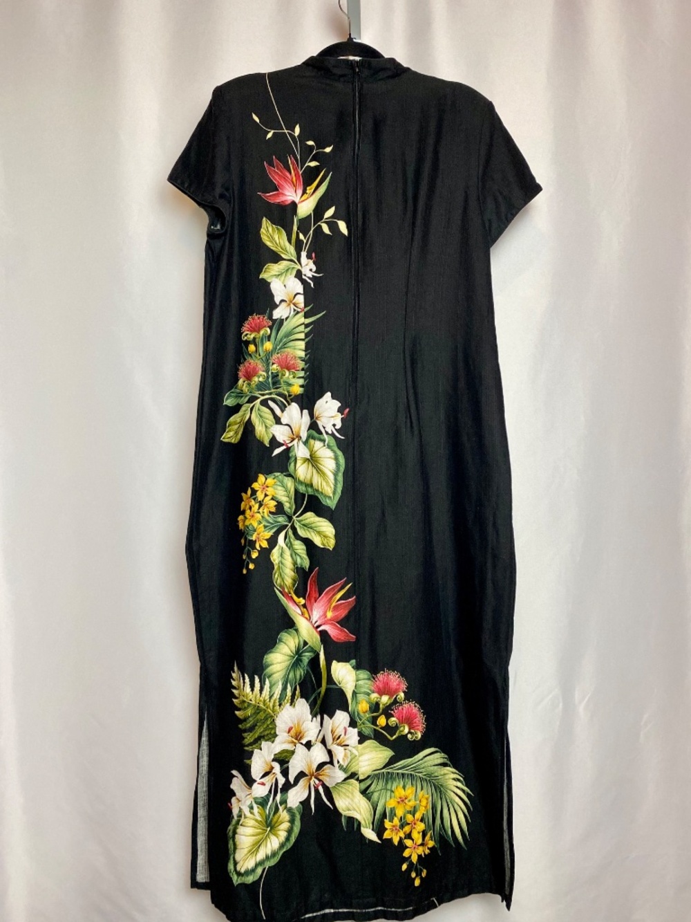 Vintage Young Hawaii by Iolani Tropical Print Maxi Dress with Side Slits XL - Picture 9 of 13